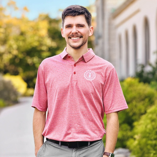 Antigua President's Collection Cardinal Striped Polo